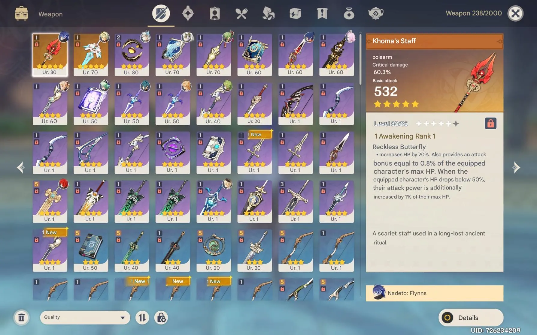 GI1365 High AR51 Europe Account with Staff of Homa 